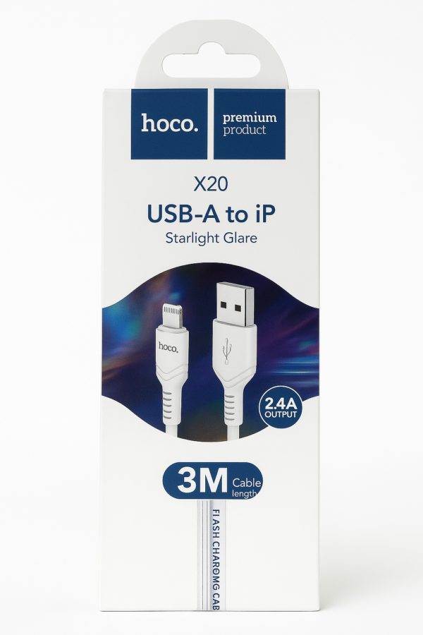 Hoco X20 Flash Charging Data Sync USB to Lightning Cable 3M
