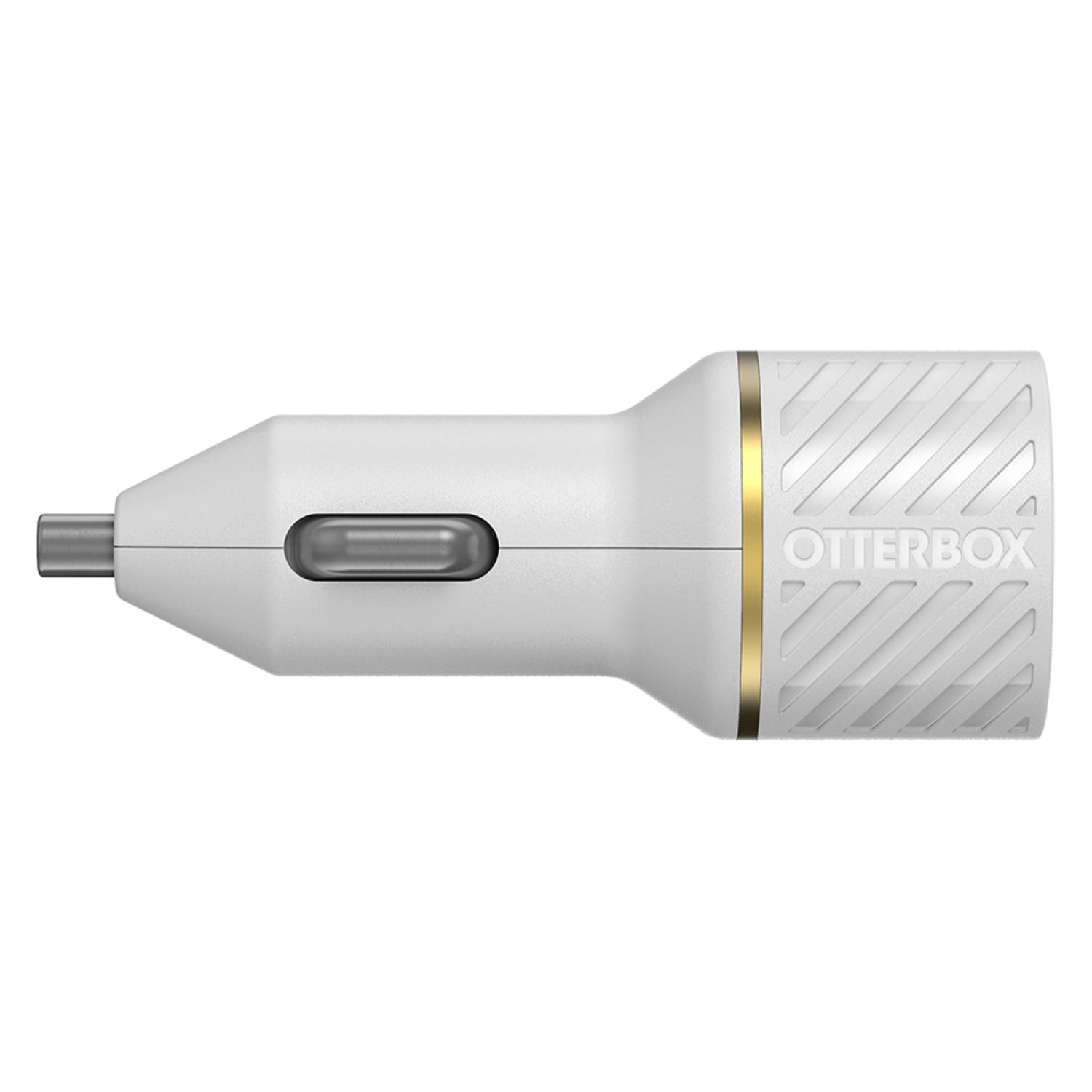Dual USB Premium Fast Charge Car Charger Power Delivery 30W + Power Delivery 20W White