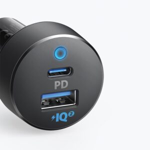 35W Car Charger 2-Port USB-A/USB-C with USB-C Cable Black