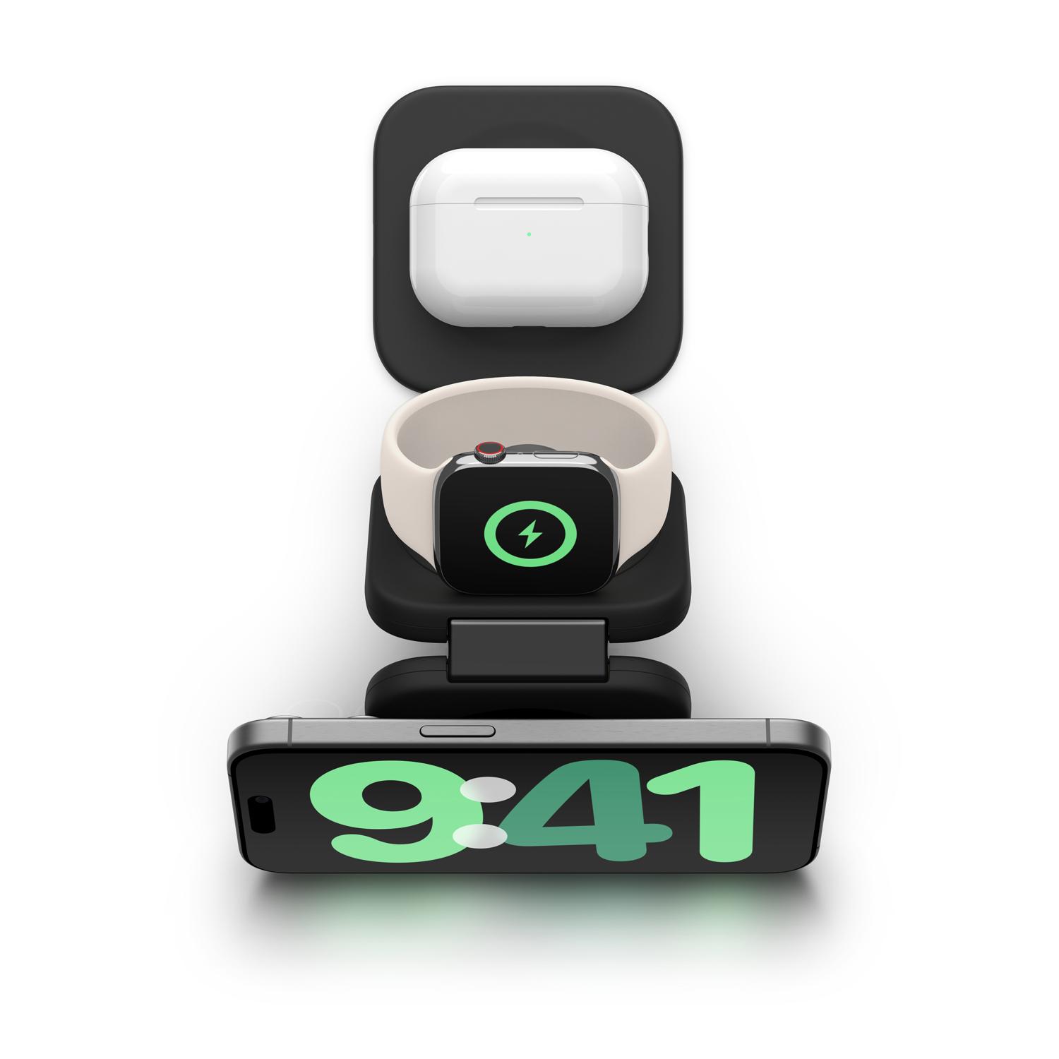 Qi2 3-in-1 Travel Wireless Charging Pad Black - Image 5