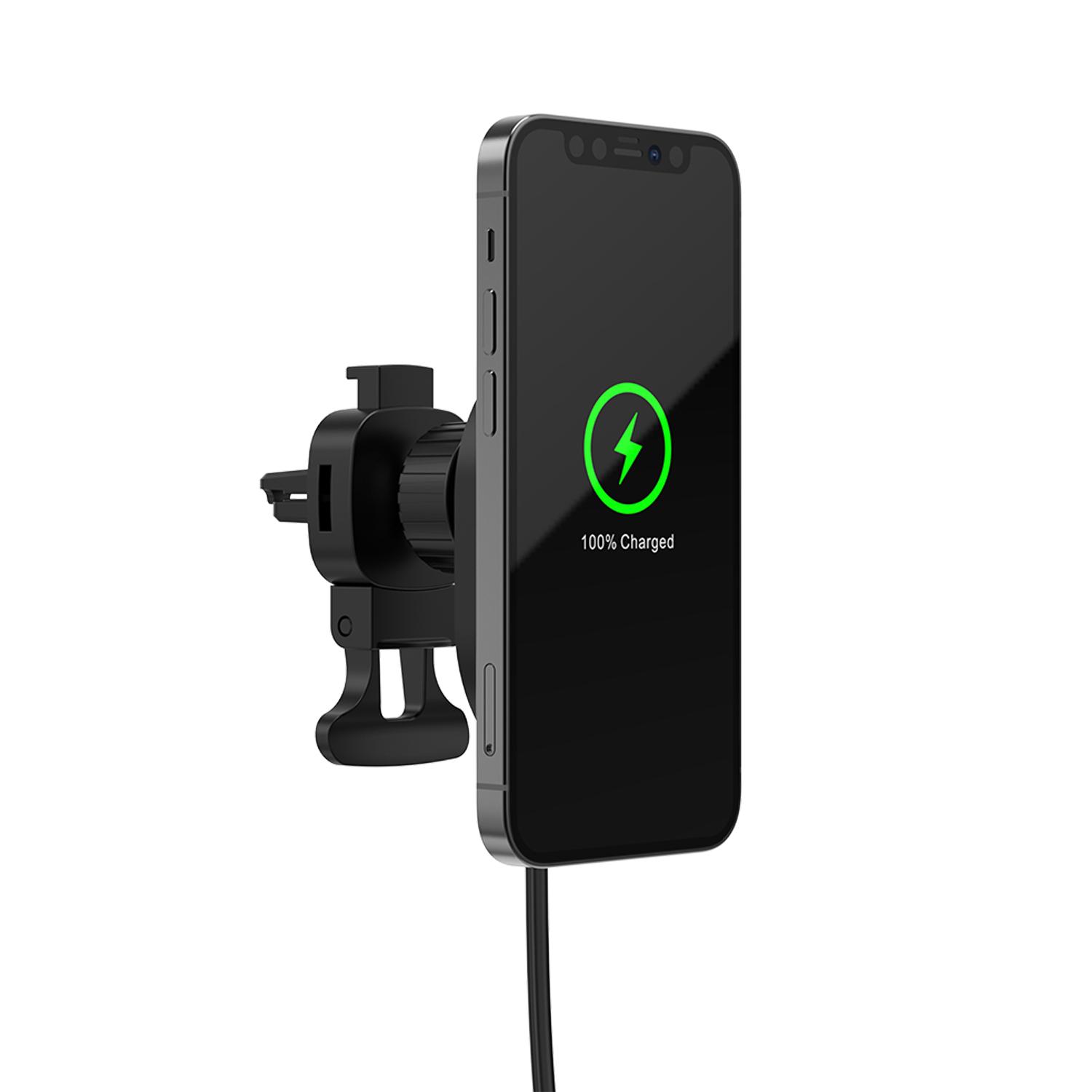 Qi2 Wireless Charging Car Mount 15W MagSafe Compatible Black - Image 2