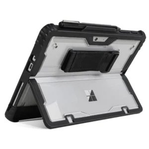 Rugged Case with Hand Strap and Shoulder Strap Clear Black for Microsoft Surface Pro 8