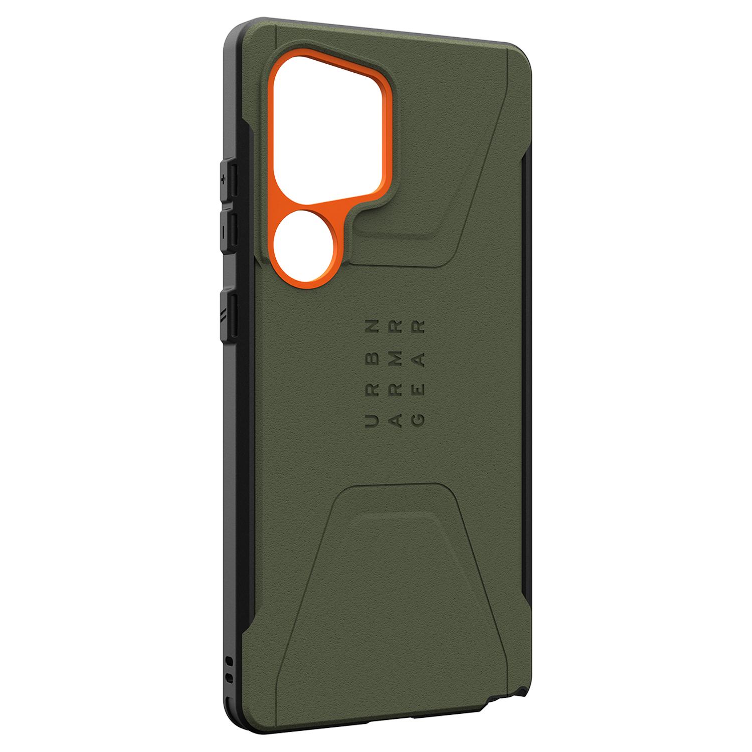 Civilian Pro Rugged Case w/Magnet Olive Drab/Orange for Samsung Galaxy S25 Ultra - Image 2