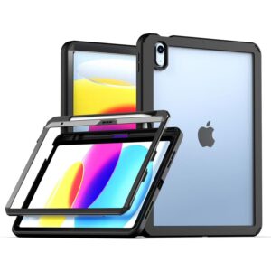 Rugged Case with Clear Back Black for iPad 10.9 2022 (10th Gen)