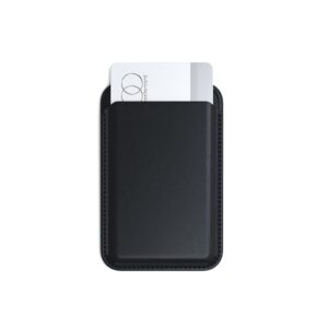 Vegan Leather Magnetic MagSafe Wallet Stand Black