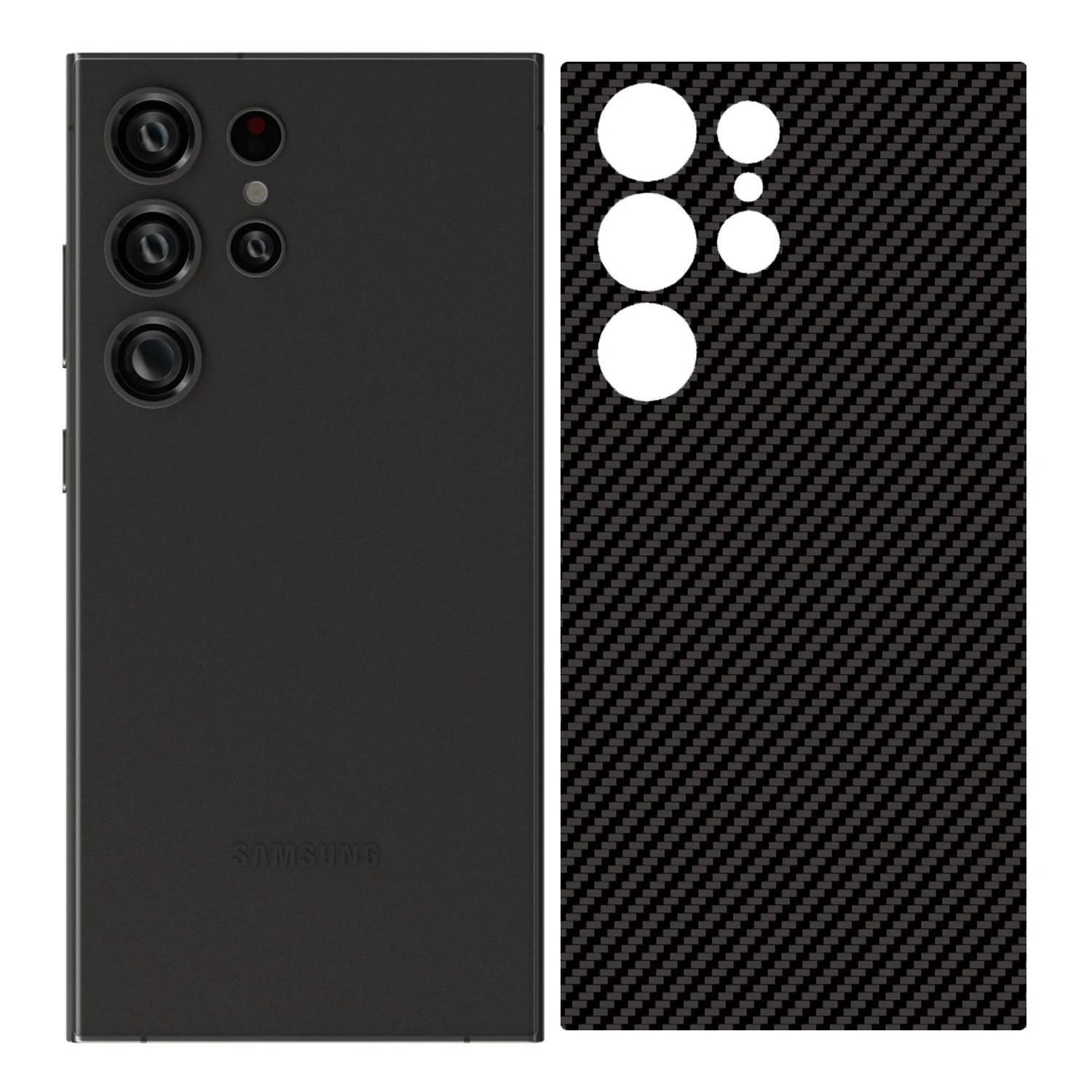 Carbon Fiber Skin for S24U Galaxy S24 Ultra Black